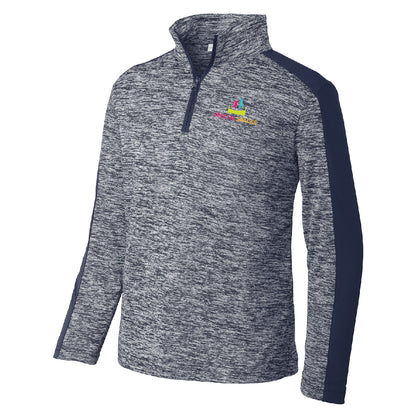 Youth Sport-Tek ® PosiCharge ® Electric Heather Colorblock 1/4-Zip Pullover